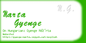 marta gyenge business card